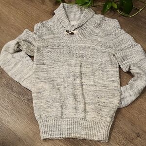 H&M Gray Knit Sweater with Button Detail